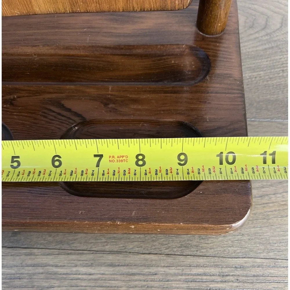 Vtg 50s 60s Shaving Mirror Wood With Tray